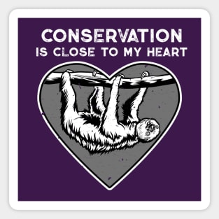 Sloth Conservation Heart Magnet